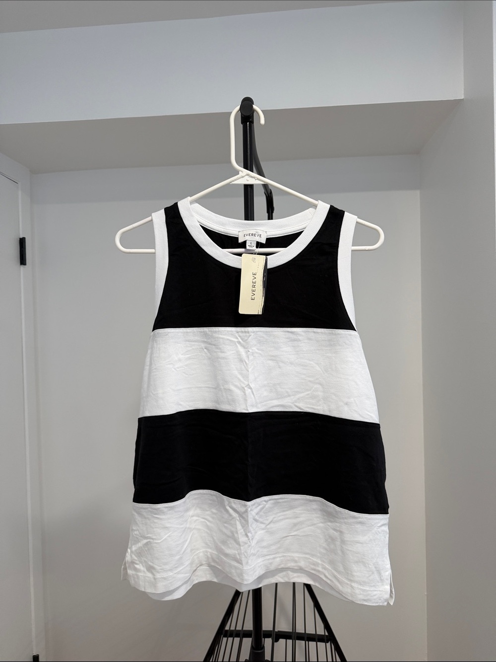 NWT black and white stripe tank top from Evereve - size large
